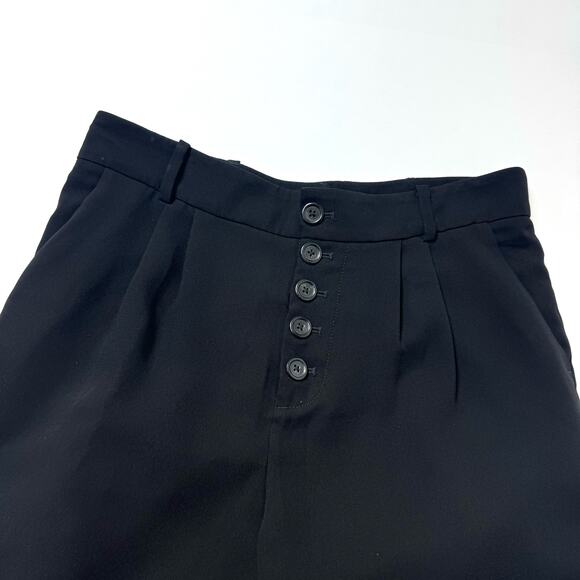 Anthropologie Sasha Button Fly Tapered Trousers Pant Black Corpcore Casual sz 6 - Picture 5 of 8